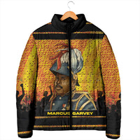 Marcus Garvey Padded Jacket Yellow African Pattern Design Pan African Flag Civil Rights Movement Tribute - Wonder Print Shop