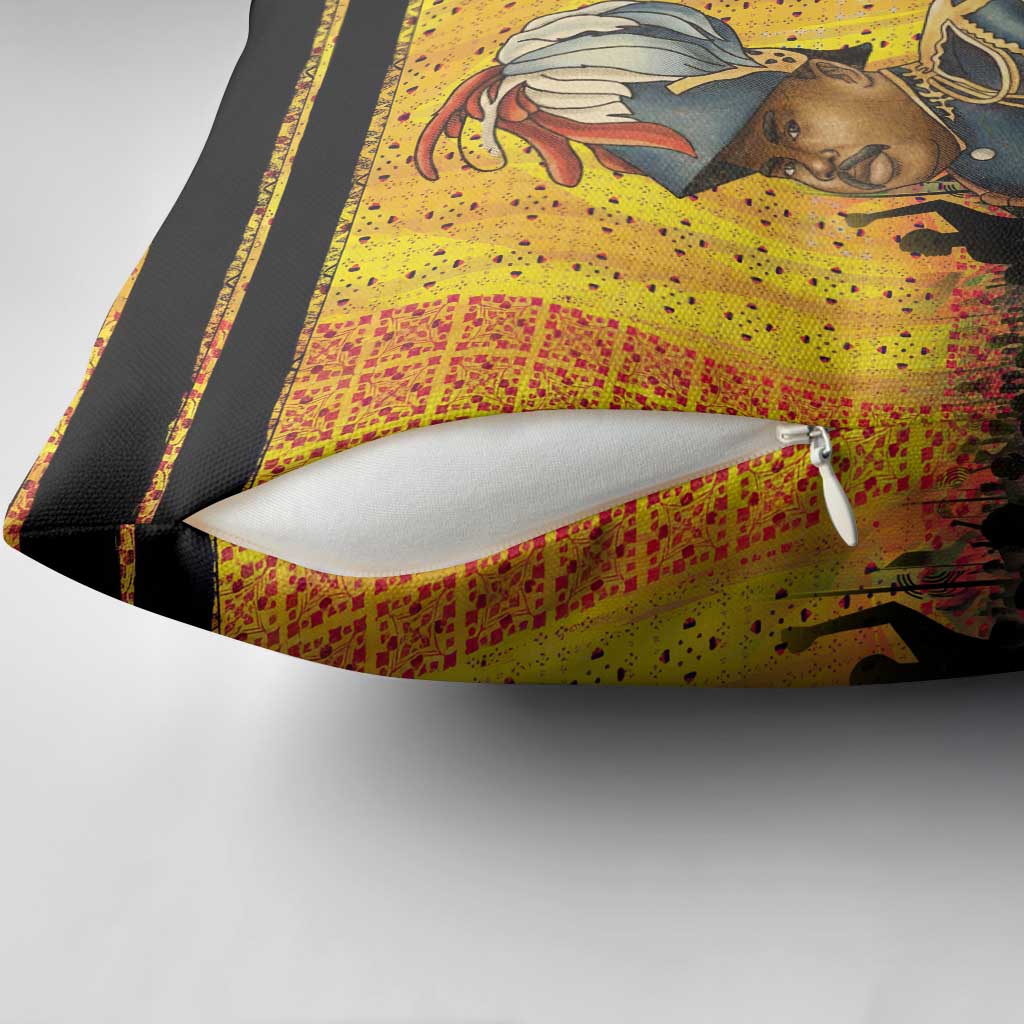 Marcus Garvey Pillow Cover Yellow African Pattern Design Pan African Flag Civil Rights Movement Tribute - Wonder Print Shop