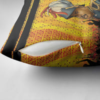 Marcus Garvey Pillow Cover Yellow African Pattern Design Pan African Flag Civil Rights Movement Tribute - Wonder Print Shop