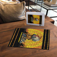 Marcus Garvey Puzzle Yellow African Pattern Design Pan African Flag Civil Rights Movement Tribute - Wonder Print Shop