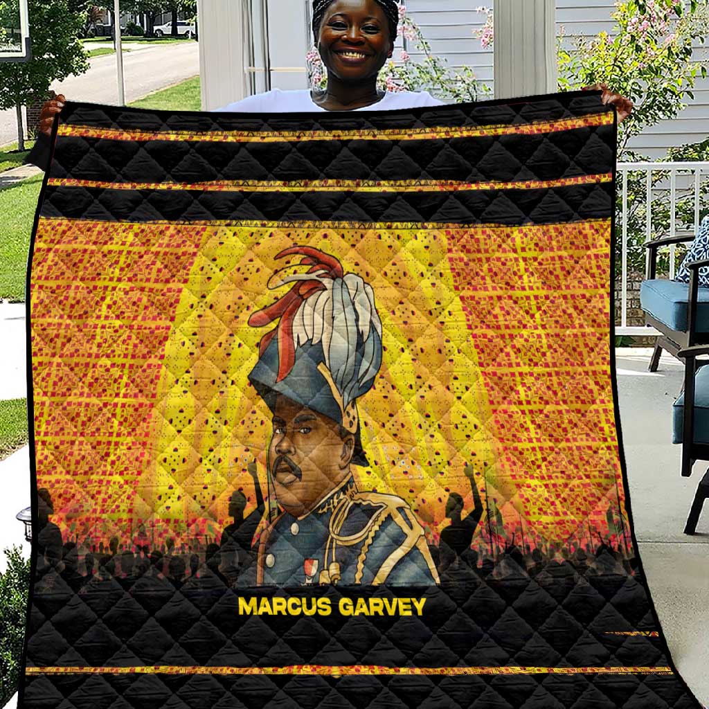 Marcus Garvey Quilt Yellow African Pattern Design Pan African Flag Civil Rights Movement Tribute - Wonder Print Shop