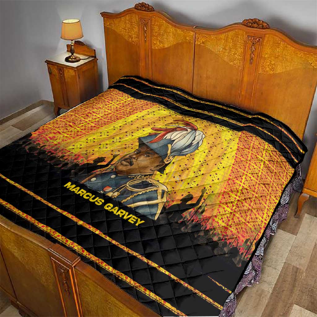 Marcus Garvey Quilt Yellow African Pattern Design Pan African Flag Civil Rights Movement Tribute - Wonder Print Shop