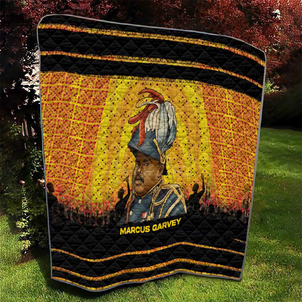 Marcus Garvey Quilt Yellow African Pattern Design Pan African Flag Civil Rights Movement Tribute - Wonder Print Shop