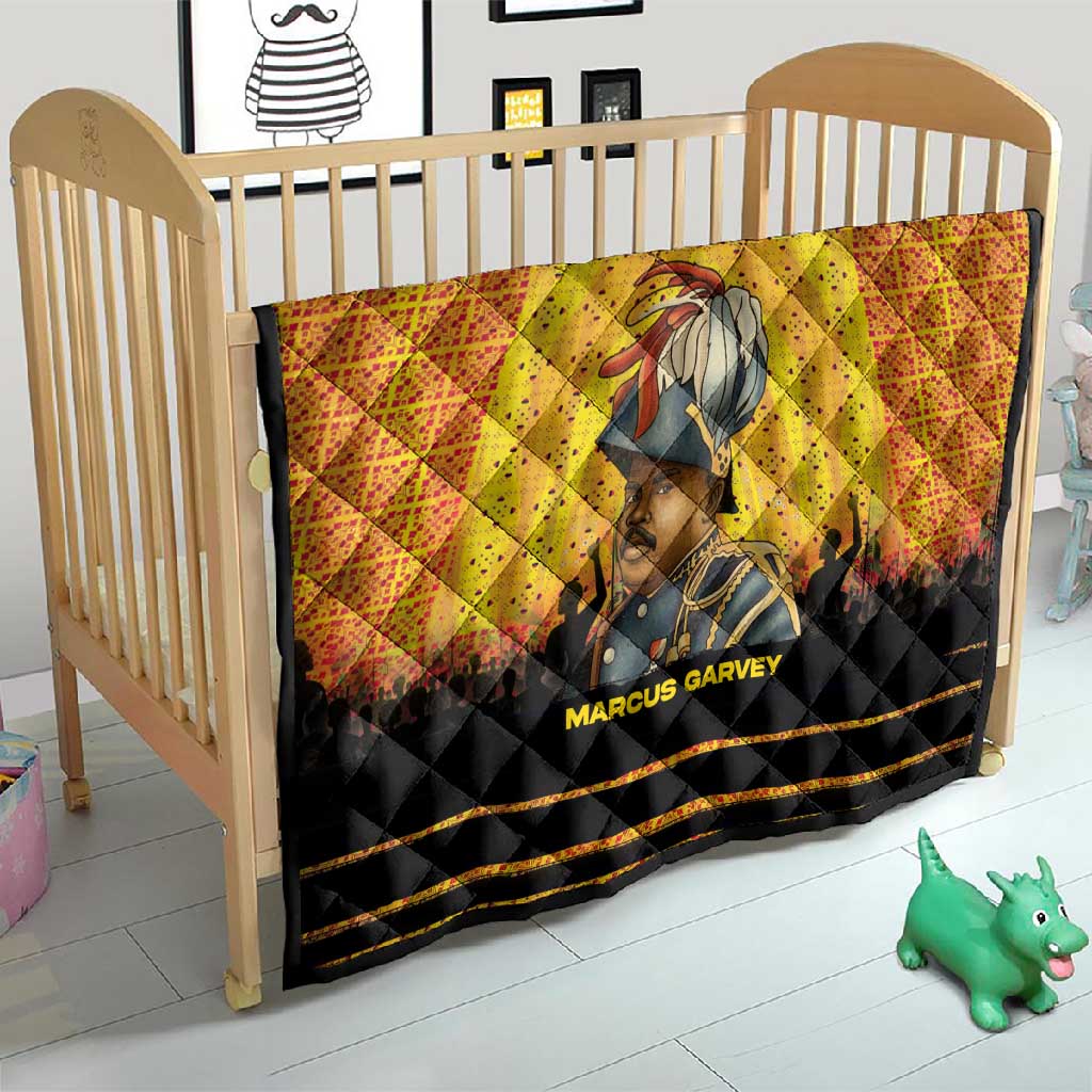 Marcus Garvey Quilt Yellow African Pattern Design Pan African Flag Civil Rights Movement Tribute - Wonder Print Shop