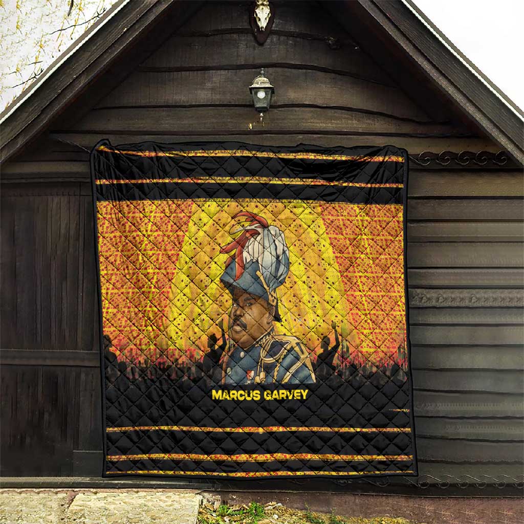 Marcus Garvey Quilt Yellow African Pattern Design Pan African Flag Civil Rights Movement Tribute - Wonder Print Shop