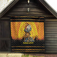 Marcus Garvey Quilt Yellow African Pattern Design Pan African Flag Civil Rights Movement Tribute - Wonder Print Shop