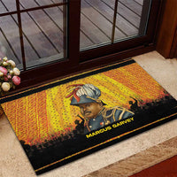 Marcus Garvey Rubber Doormat Yellow African Pattern Design Pan African Flag Civil Rights Movement Tribute - Wonder Print Shop