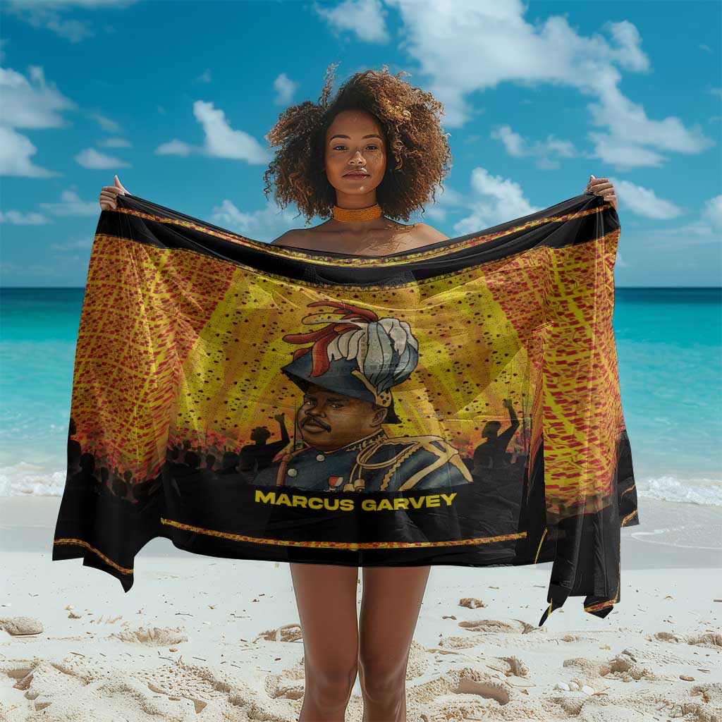 Marcus Garvey Sarong Yellow African Pattern Design Pan African Flag Civil Rights Movement Tribute - Wonder Print Shop