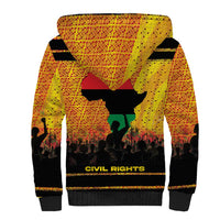 Marcus Garvey Sherpa Hoodie Yellow African Pattern Design Pan African Flag Civil Rights Movement Tribute - Wonder Print Shop