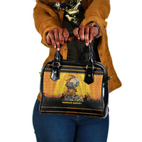 Marcus Garvey Shoulder Handbag Yellow African Pattern Design Pan African Flag Civil Rights Movement Tribute - Wonder Print Shop