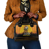 Marcus Garvey Shoulder Handbag Yellow African Pattern Design Pan African Flag Civil Rights Movement Tribute - Wonder Print Shop