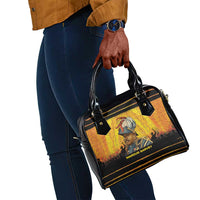 Marcus Garvey Shoulder Handbag Yellow African Pattern Design Pan African Flag Civil Rights Movement Tribute - Wonder Print Shop