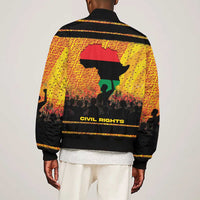 Marcus Garvey Sleeve Zip Bomber Jacket Yellow African Pattern Design Pan African Flag Civil Rights Movement Tribute - Wonder Print Shop