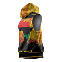 Marcus Garvey Sleeveless Hoodie Yellow African Pattern Design Pan African Flag Civil Rights Movement Tribute - Wonder Print Shop