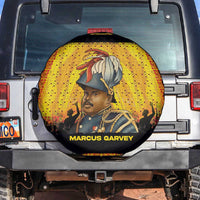 Marcus Garvey Spare Tire Cover Yellow African Pattern Design Pan African Flag Civil Rights Movement Tribute - Wonder Print Shop