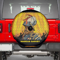 Marcus Garvey Spare Tire Cover Yellow African Pattern Design Pan African Flag Civil Rights Movement Tribute - Wonder Print Shop