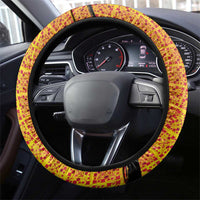 Marcus Garvey Steering Wheel Cover Yellow African Pattern Design Pan African Flag Civil Rights Movement Tribute - Wonder Print Shop