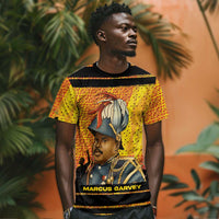 Marcus Garvey T shirt Yellow African Pattern Design Pan African Flag Civil Rights Movement Tribute TS04