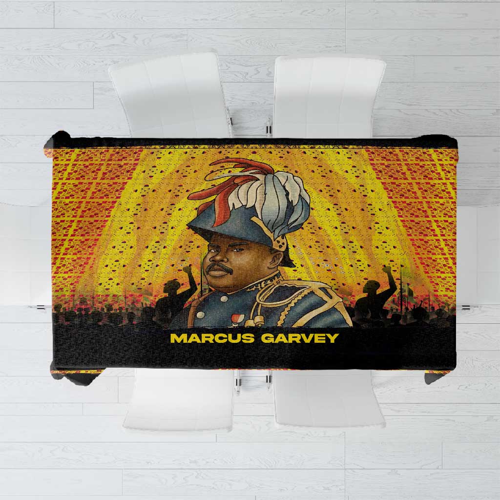 Marcus Garvey Tablecloth Yellow African Pattern Design Pan African Flag Civil Rights Movement Tribute - Wonder Print Shop