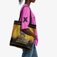 Marcus Garvey Tote Bag Yellow African Pattern Design Pan African Flag Civil Rights Movement Tribute - Wonder Print Shop