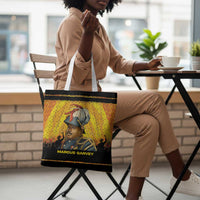 Marcus Garvey Tote Bag Yellow African Pattern Design Pan African Flag Civil Rights Movement Tribute - Wonder Print Shop