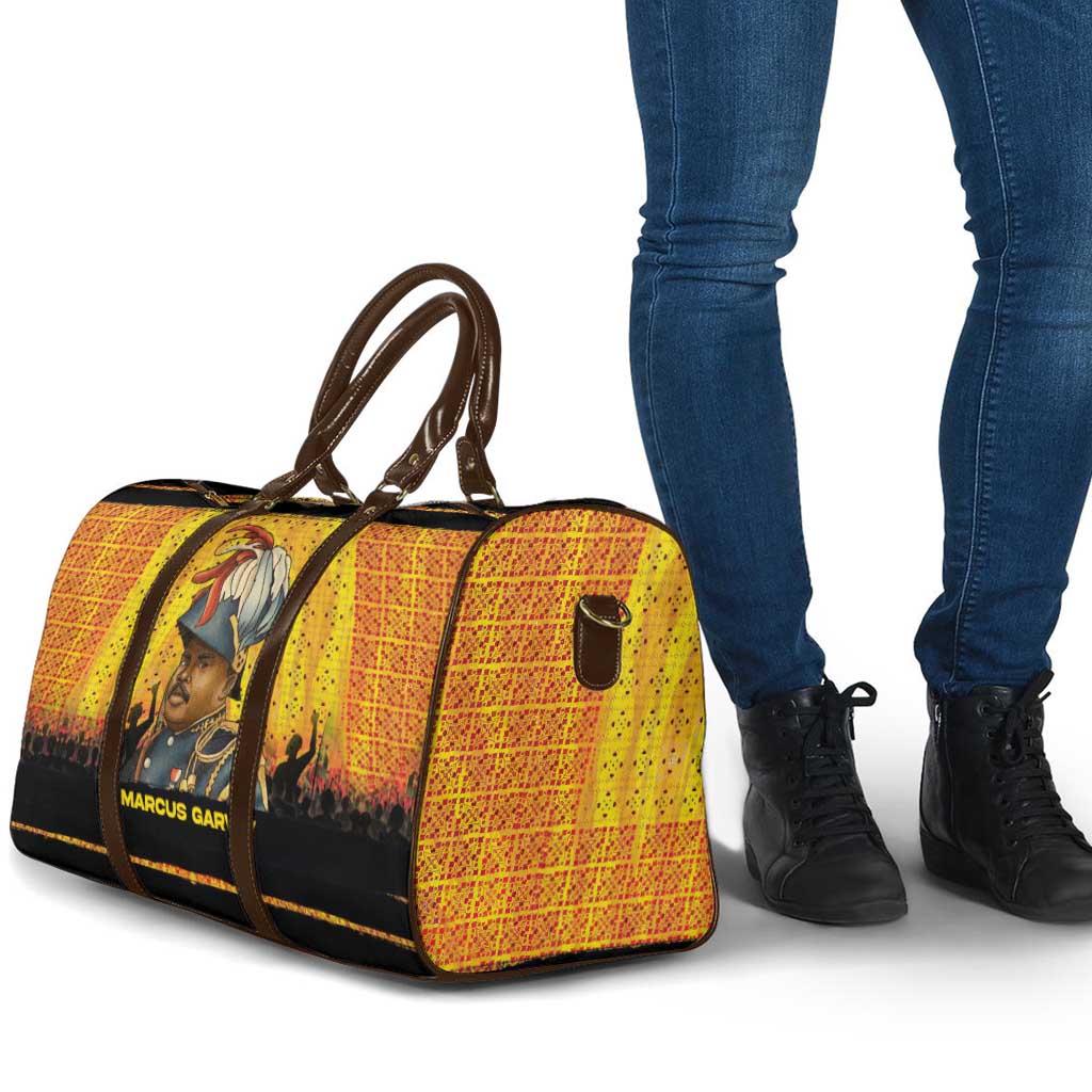 Marcus Garvey Travel Bag Yellow African Pattern Design Pan African Flag Civil Rights Movement Tribute - Wonder Print Shop