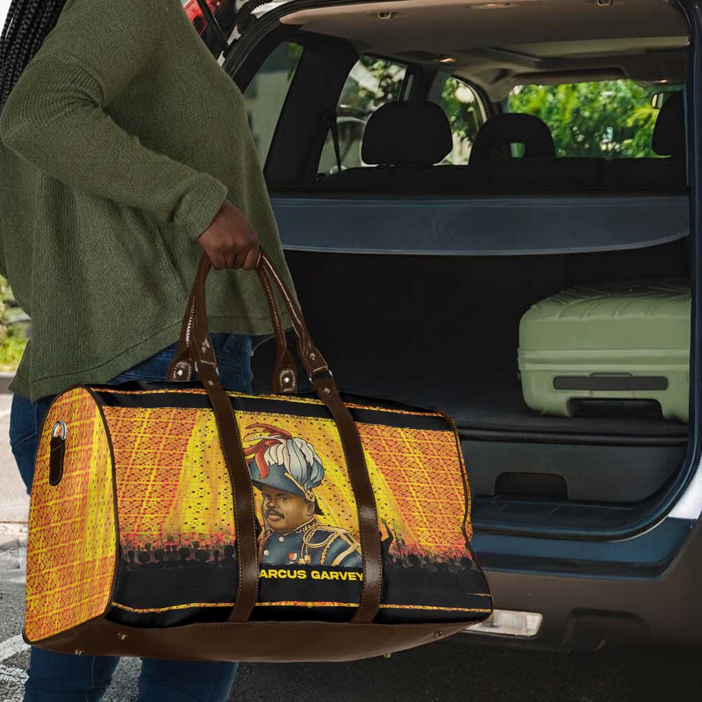 Marcus Garvey Travel Bag Yellow African Pattern Design Pan African Flag Civil Rights Movement Tribute - Wonder Print Shop