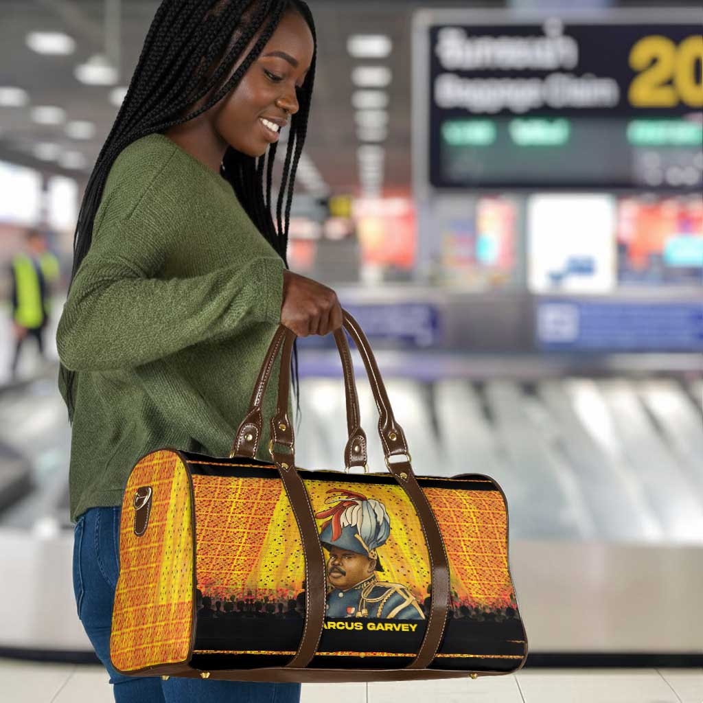 Marcus Garvey Travel Bag Yellow African Pattern Design Pan African Flag Civil Rights Movement Tribute - Wonder Print Shop