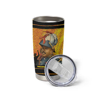 Marcus Garvey Tumbler Cup Yellow African Pattern Design Pan African Flag Civil Rights Movement Tribute - Wonder Print Shop