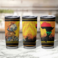 Marcus Garvey Tumbler Cup Yellow African Pattern Design Pan African Flag Civil Rights Movement Tribute - Wonder Print Shop