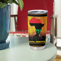 Marcus Garvey Tumbler Cup Yellow African Pattern Design Pan African Flag Civil Rights Movement Tribute - Wonder Print Shop