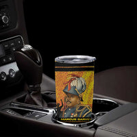 Marcus Garvey Tumbler Cup Yellow African Pattern Design Pan African Flag Civil Rights Movement Tribute - Wonder Print Shop