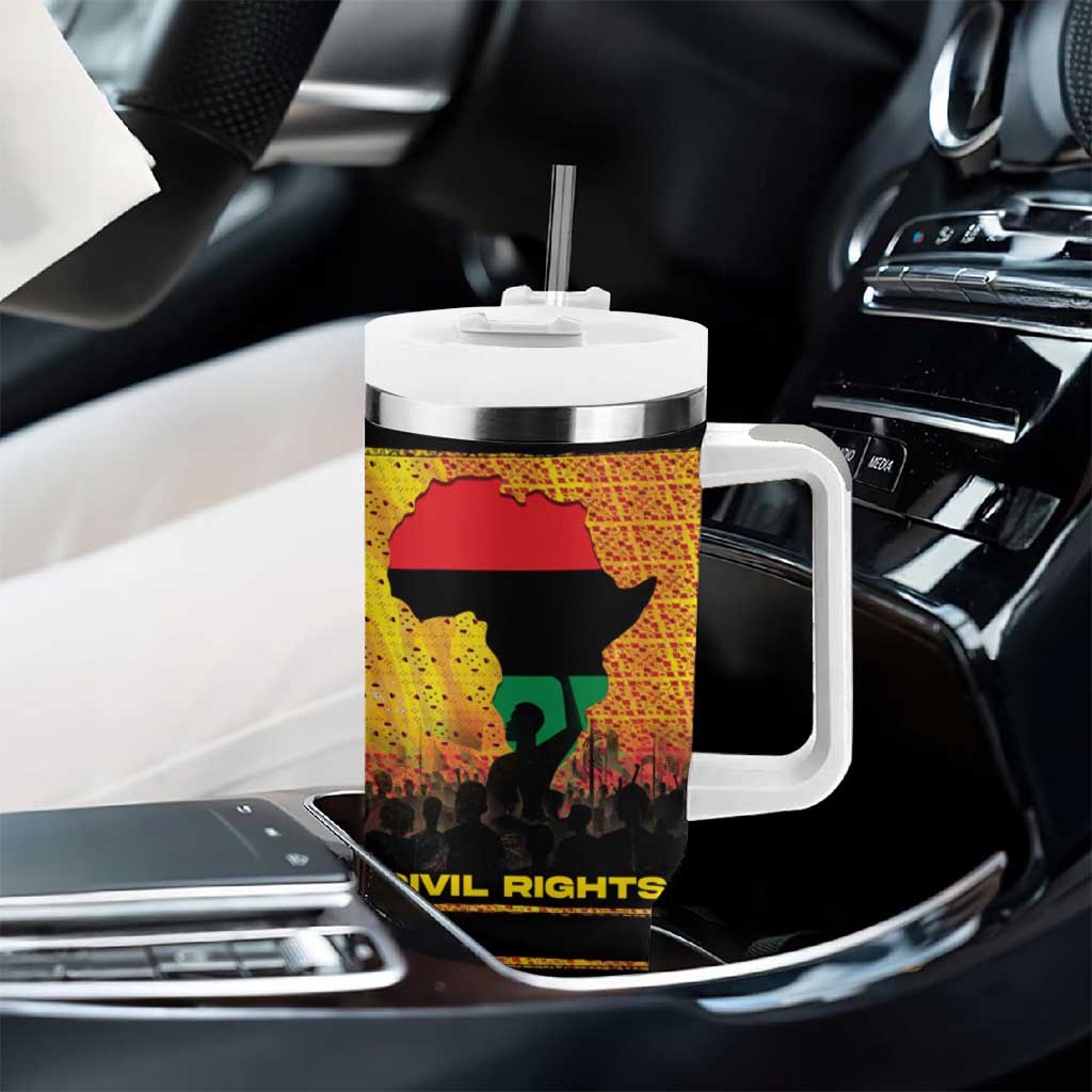 Marcus Garvey Tumbler With Handle Yellow African Pattern Design Pan African Flag Civil Rights Movement Tribute - Wonder Print Shop