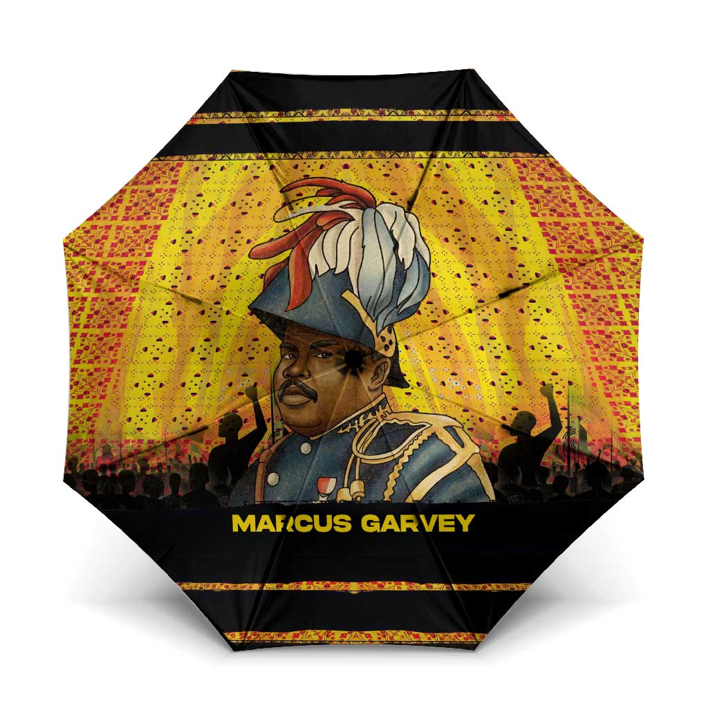 Marcus Garvey Umbrella Yellow African Pattern Design Pan African Flag Civil Rights Movement Tribute - Wonder Print Shop
