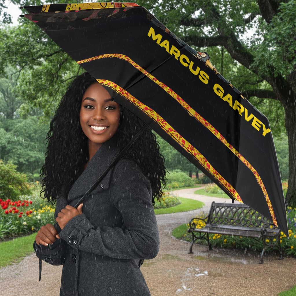 Marcus Garvey Umbrella Yellow African Pattern Design Pan African Flag Civil Rights Movement Tribute - Wonder Print Shop