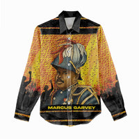 Marcus Garvey Women Casual Shirt Yellow African Pattern Design Pan African Flag Civil Rights Movement Tribute - Wonder Print Shop