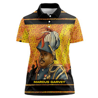 Marcus Garvey Women Polo Shirt Yellow African Pattern Design Pan African Flag Civil Rights Movement Tribute TS04