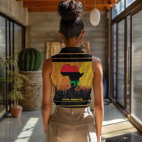 Marcus Garvey Women Sleeveless Polo Shirt Yellow African Pattern Design Pan African Flag Civil Rights Movement Tribute - Wonder Print Shop