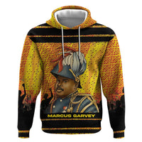 Marcus Garvey Zip Hoodie Yellow African Pattern Design Pan African Flag Civil Rights Movement Tribute - Wonder Print Shop