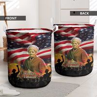Harriet Tubman Laundry Basket American Flag Background Underground Railroad Quote Powerful Civil Rights - Wonder Print Shop