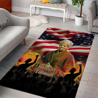 Harriet Tubman Area Rug American Flag Background Underground Railroad Quote Powerful Civil Rights - Wonder Print Shop