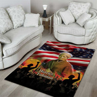 Harriet Tubman Area Rug American Flag Background Underground Railroad Quote Powerful Civil Rights - Wonder Print Shop