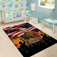 Harriet Tubman Area Rug American Flag Background Underground Railroad Quote Powerful Civil Rights - Wonder Print Shop