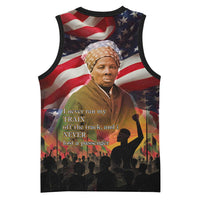 Harriet Tubman Basketball Jersey American Flag Background Underground Railroad Quote Powerful Civil Rights - Wonder Print Shop