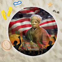 Harriet Tubman Beach Blanket American Flag Background Underground Railroad Quote Powerful Civil Rights - Wonder Print Shop