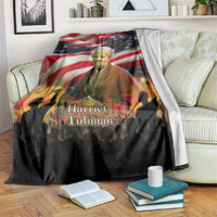Harriet Tubman Blanket American Flag Background Underground Railroad Quote Powerful Civil Rights - Wonder Print Shop