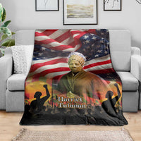 Harriet Tubman Blanket American Flag Background Underground Railroad Quote Powerful Civil Rights - Wonder Print Shop