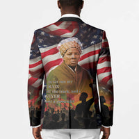 Harriet Tubman Blazer American Flag Background Underground Railroad Quote Powerful Civil Rights - Wonder Print Shop