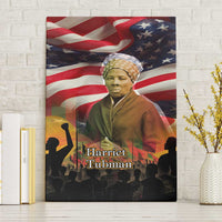Harriet Tubman Canvas Wall Art American Flag Background Underground Railroad Quote Powerful Civil Rights - Wonder Print Shop