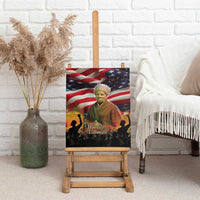 Harriet Tubman Canvas Wall Art American Flag Background Underground Railroad Quote Powerful Civil Rights - Wonder Print Shop
